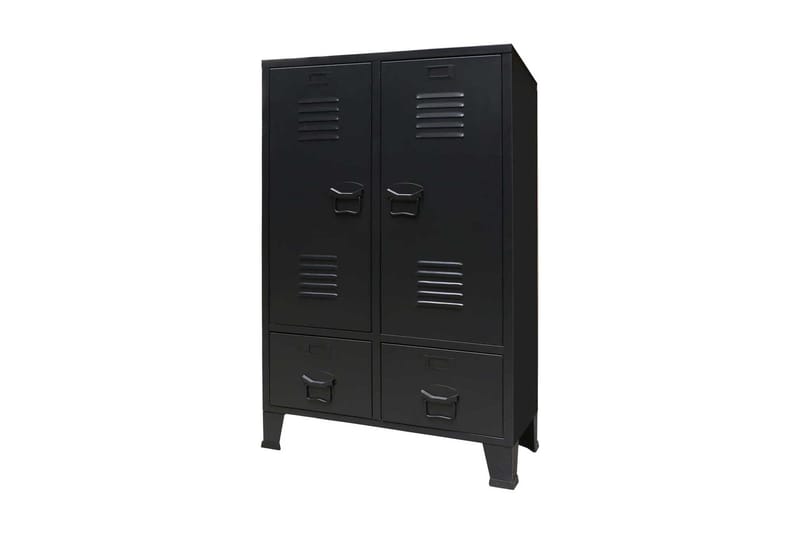 Metallinen vaatekaappi teollinen tyyli 67x35x107 cm musta - Musta - Säilytys - Vaatesäilytys - Vaatekaappi