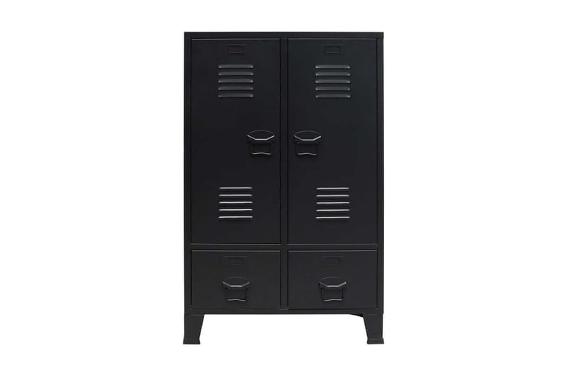 Metallinen vaatekaappi teollinen tyyli 67x35x107 cm musta - Musta - Säilytys - Vaatesäilytys - Vaatekaappi