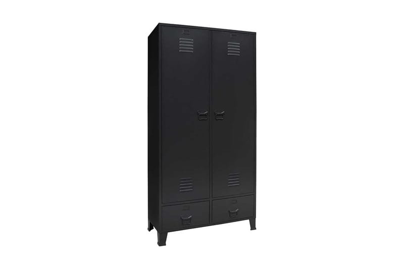 Metallinen vaatekaappi teollinen tyyli 90x40x180 cm musta - Musta - Säilytys - Vaatesäilytys - Vaatekaappi