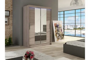 Vaatekaappi Miami 120x58x200 cm - Beige/Harmaa - Säilytys - Vaatesäilytys - Vaatekaappi
