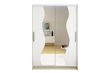 Vaatekaappi Miami 120x58x200 cm - Beige/Valkoinen - Säilytys - Vaatesäilytys - Vaatekaappi