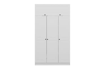 Minar suorakulmainen vaatekaappi 135 cm puuta - Valkoinen - Säilytys - Vaatesäilytys - Vaatekaappi