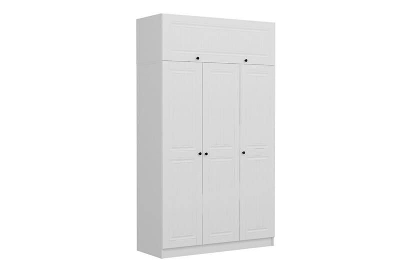 Minar suorakulmainen vaatekaappi 135 cm puuta - Valkoinen - Säilytys - Vaatesäilytys - Vaatekaappi