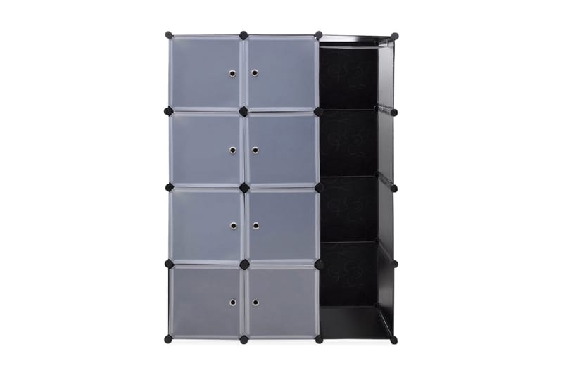 Moduulikaappi 9 lokeroa 37x115x150 cm musta ja valkoinen - Musta - Säilytys - Vaatesäilytys - Vaatekaappi
