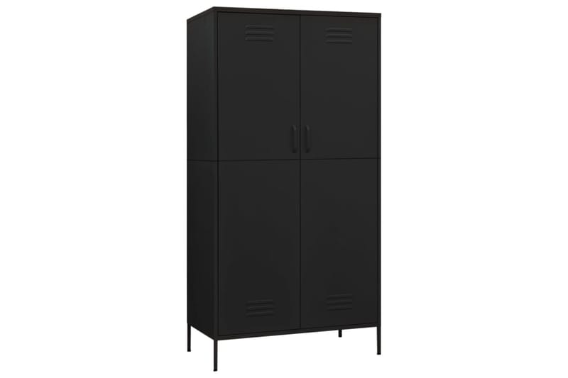 Vaatekaappi musta 90x50x180 cm teräs - Säilytys - Vaatesäilytys - Vaatekaappi