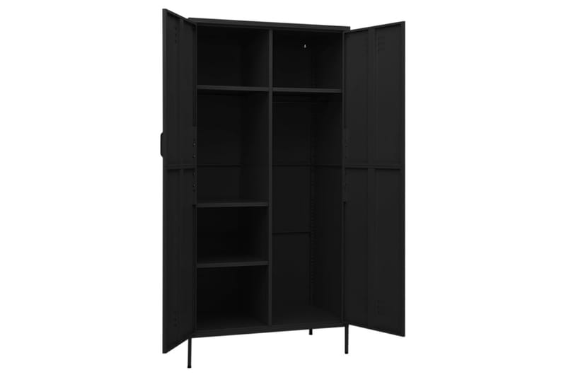 Vaatekaappi musta 90x50x180 cm teräs - Säilytys - Vaatesäilytys - Vaatekaappi