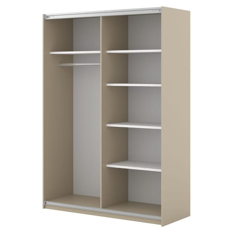 Vaatekaappi Niva 2 liukuovea - Vaalea beige - Säilytys - Vaatesäilytys - Vaatekaappi
