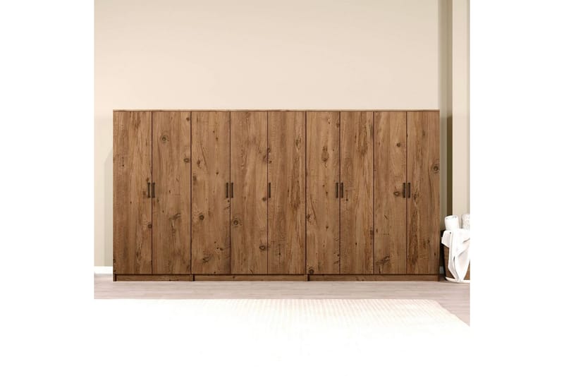 Olera Kulmavaatekaappi 340x180 cm - Luonnollinen - Säilytys - Vaatesäilytys - Vaatekaappi - Kulmavaatekaappi