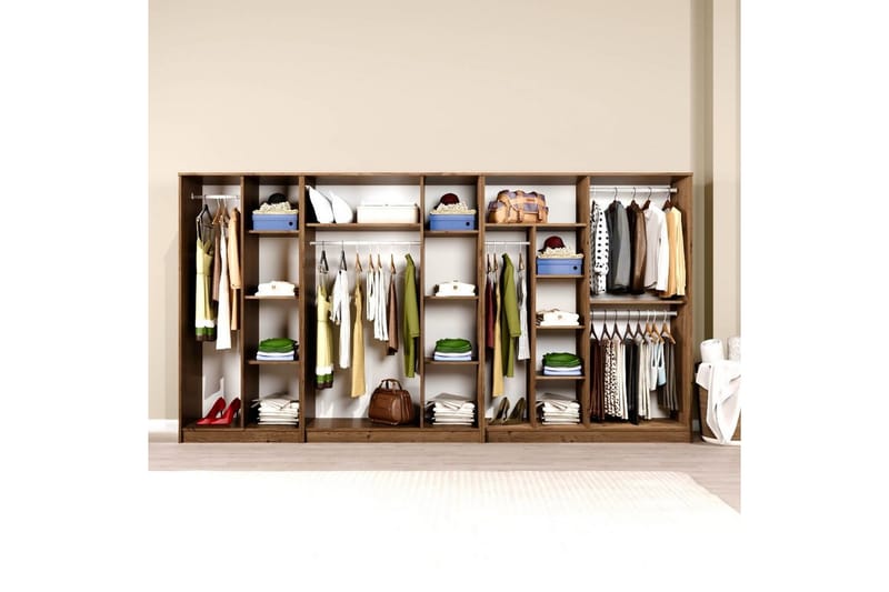 Olera Kulmavaatekaappi 340x180 cm - Luonnollinen - Säilytys - Vaatesäilytys - Vaatekaappi - Kulmavaatekaappi