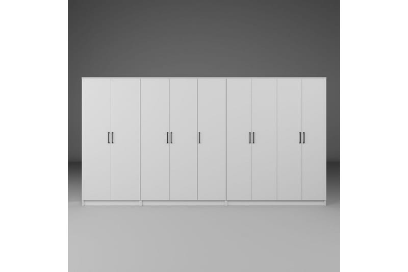Olera Kulmavaatekaappi 340x180 cm - Valkoinen - Säilytys - Vaatesäilytys - Vaatekaappi - Kulmavaatekaappi