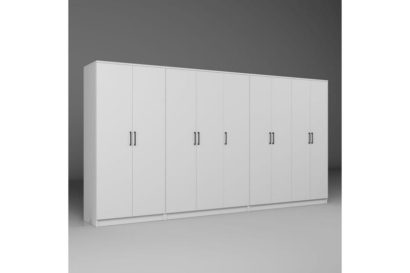 Olera Kulmavaatekaappi 340x180 cm - Valkoinen - Säilytys - Vaatesäilytys - Vaatekaappi - Kulmavaatekaappi