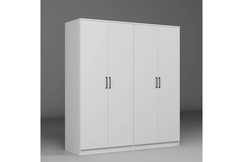 Olera Vaatekaappi 160x180 cm - Valkoinen - Säilytys - Vaatesäilytys - Vaatekaappi - Kulmavaatekaappi