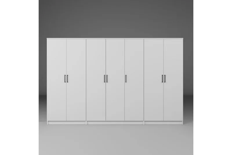 Olera Vaatekaappi 280x180 cm - Valkoinen - Säilytys - Vaatesäilytys - Vaatekaappi - Kulmavaatekaappi
