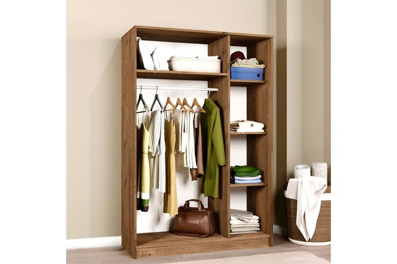 Olera Vaatekaappisskåp 120x180 cm - Luonnollinen - Säilytys - Vaatesäilytys - Vaatekaappi - Kulmavaatekaappi