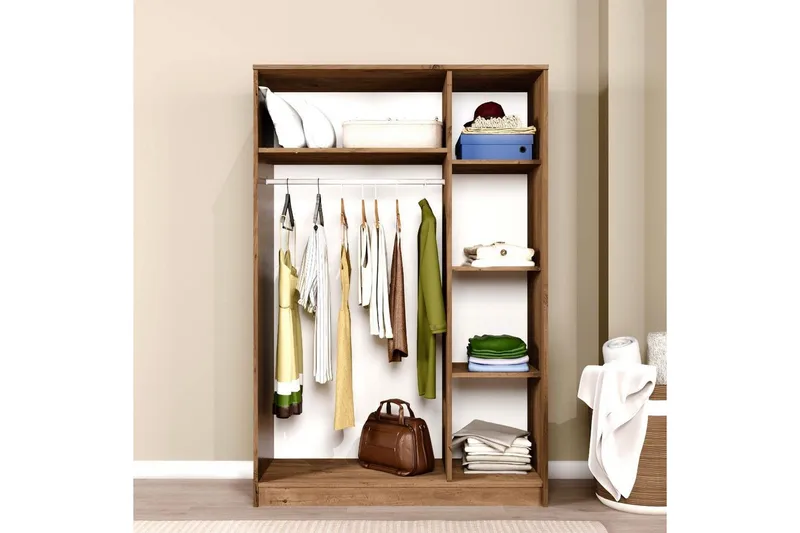 Olera Vaatekaappisskåp 120x180 cm - Luonnollinen - Säilytys - Vaatesäilytys - Vaatekaappi - Kulmavaatekaappi