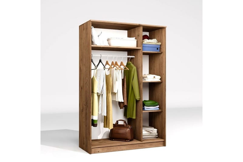 Olera Vaatekaappisskåp 120x180 cm - Luonnollinen - Säilytys - Vaatesäilytys - Vaatekaappi - Kulmavaatekaappi