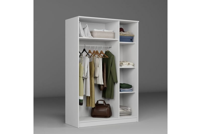 Olera Vaatekaappisskåp 120x180 cm - Valkoinen - Säilytys - Vaatesäilytys - Vaatekaappi - Kulmavaatekaappi