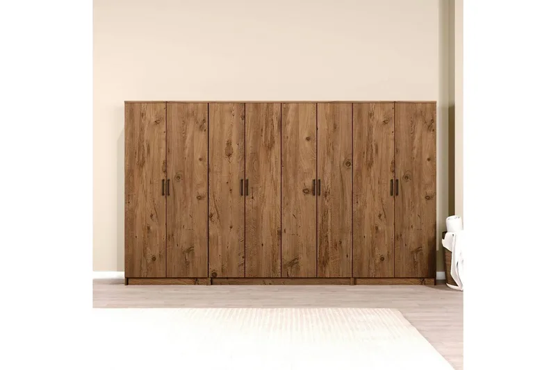 Olera Vaatekaappisskåp 300x180 cm - Luonnollinen - Säilytys - Vaatesäilytys - Vaatekaappi - Kulmavaatekaappi