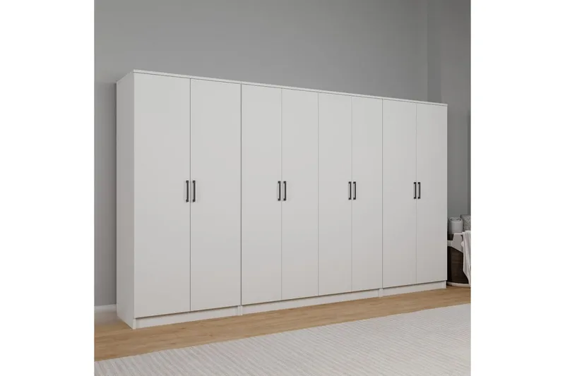 Olera Vaatekaappisskåp 300x180 cm - Valkoinen - Säilytys - Vaatesäilytys - Vaatekaappi - Kulmavaatekaappi