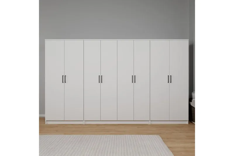 Olera Vaatekaappisskåp 300x180 cm, Valkoinen