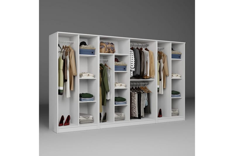 Olera Vaatekaappisskåp 300x180 cm - Valkoinen - Säilytys - Vaatesäilytys - Vaatekaappi - Kulmavaatekaappi