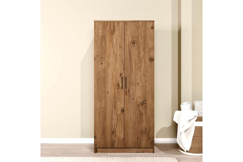 Olera Vaatekaappisskåp 80x180 cm - Luonnollinen - Säilytys - Vaatesäilytys - Vaatekaappi - Kulmavaatekaappi