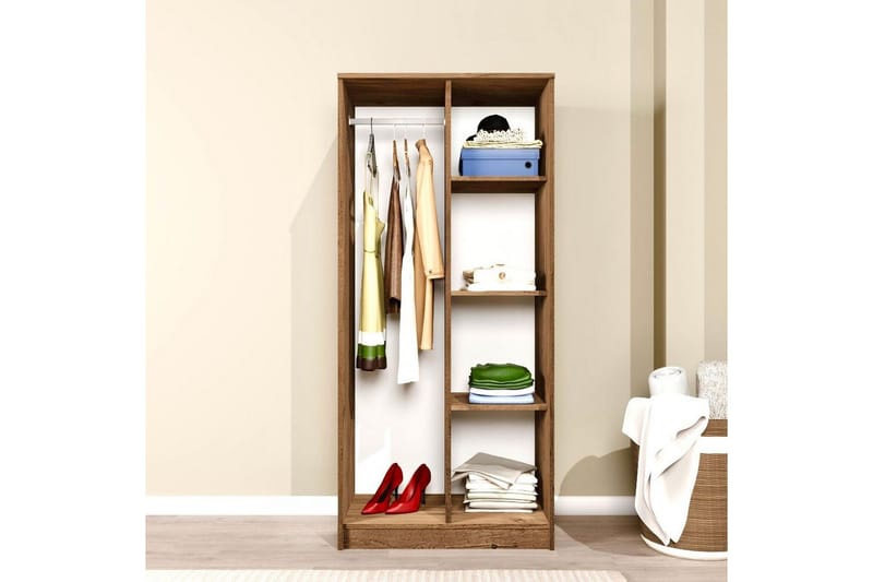 Olera Vaatekaappisskåp 80x180 cm - Luonnollinen - Säilytys - Vaatesäilytys - Vaatekaappi - Kulmavaatekaappi