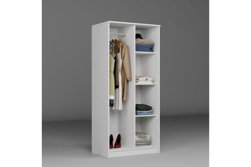 Olera Vaatekaappisskåp 80x180 cm - Valkoinen - Säilytys - Vaatesäilytys - Vaatekaappi - Kulmavaatekaappi