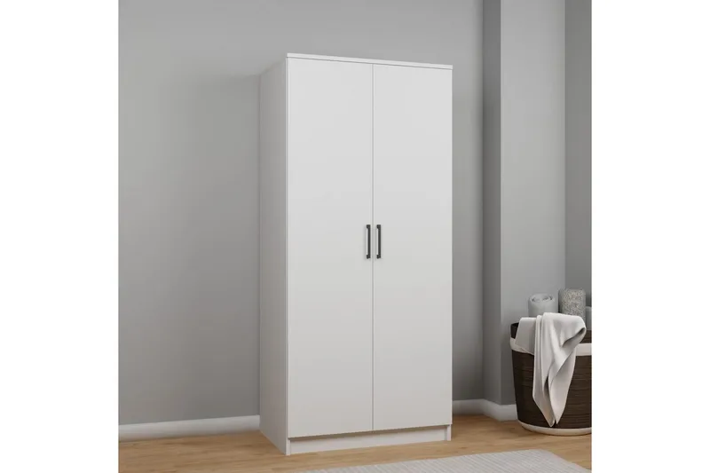 Olera Vaatekaappisskåp 80x180 cm - Valkoinen - Säilytys - Vaatesäilytys - Vaatekaappi - Kulmavaatekaappi