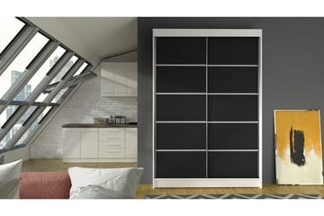 Vaatekaappi Ottery 120x200 cm - Musta/Valkoinen - Säilytys - Vaatesäilytys - Vaatekaappi