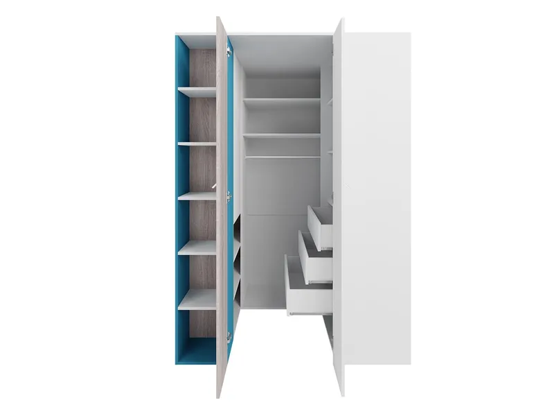 Planeta Vaatekaappi Valaistuksella - Säilytys - Vaatesäilytys - Vaatekaappi - Kulmavaatekaappi