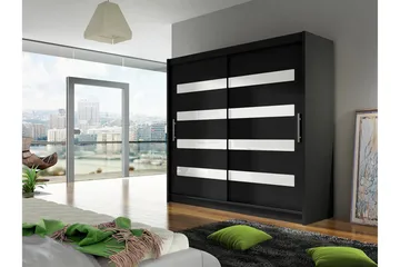 Prag Garderob 180x57x215 cm LED-belysning Scandinavian Choice Black - Säilytys - Vaatesäilytys - Vaatekaappi
