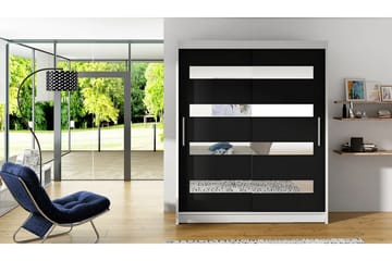 Presto vaatekaappi 58x150 cm puuta - Valkoinen|Musta - Säilytys - Vaatesäilytys - Vaatekaappi
