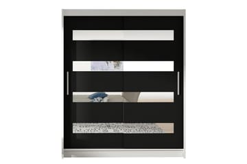 Presto vaatekaappi 58x150 cm puuta - Valkoinen|Musta - Säilytys - Vaatesäilytys - Vaatekaappi