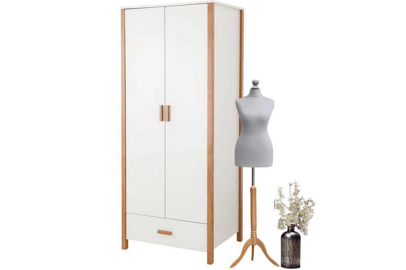 Vaatekaappi Charlieu 80 cm - Valkoinen - Säilytys - Vaatesäilytys - Vaatekaappi - Pukulaukku