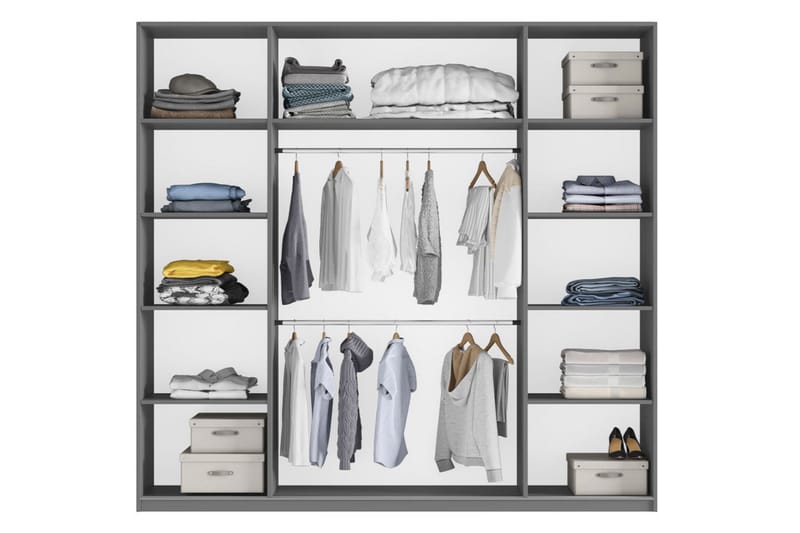 Rhodes Vaatekaappi 225x65x244 cm - Säilytys - Vaatesäilytys - Vaatekaappi