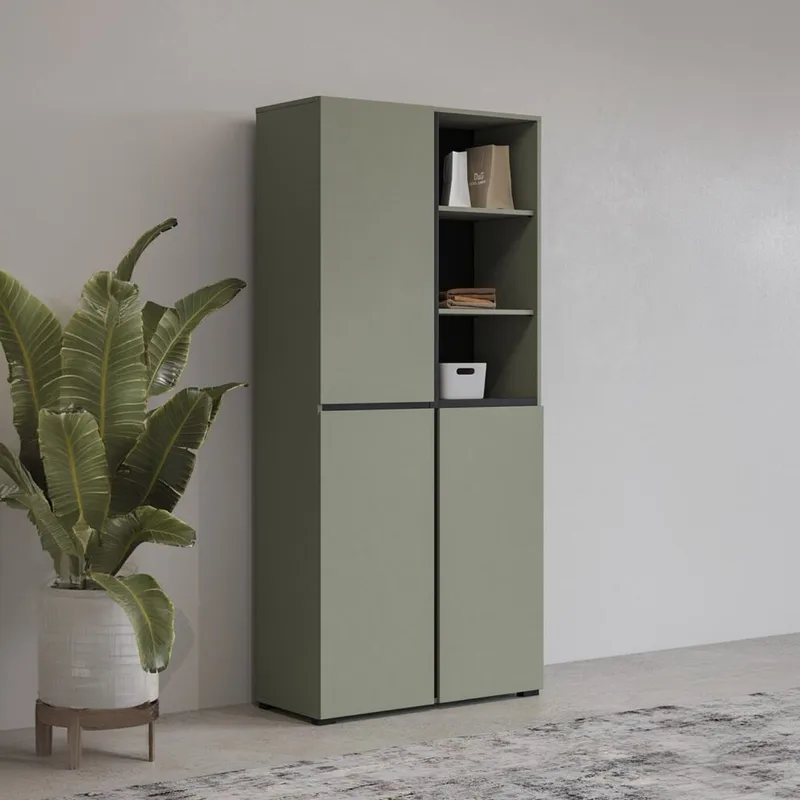 Vaatekaappi Risti 3 ovea - Vihreä - Säilytys - Vaatesäilytys - Vaatekaappi