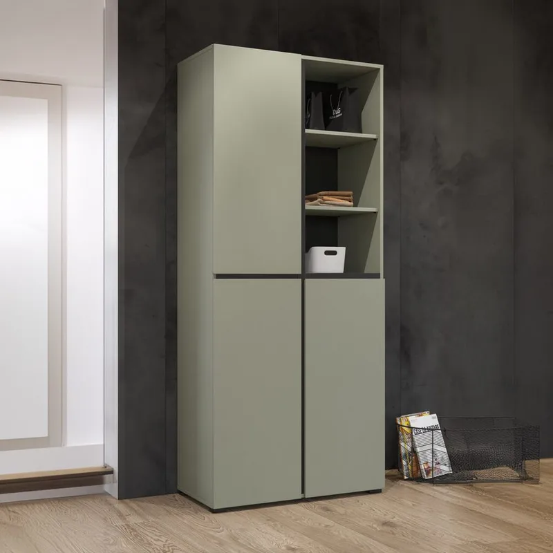 Vaatekaappi Risti 3 ovea - Vihreä - Säilytys - Vaatesäilytys - Vaatekaappi