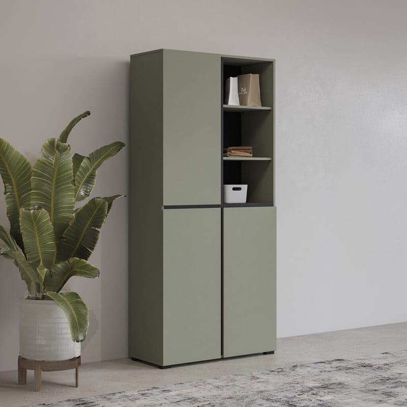 Vaatekaappi Risti 3 ovea - Vihreä - Säilytys - Vaatesäilytys - Vaatekaappi