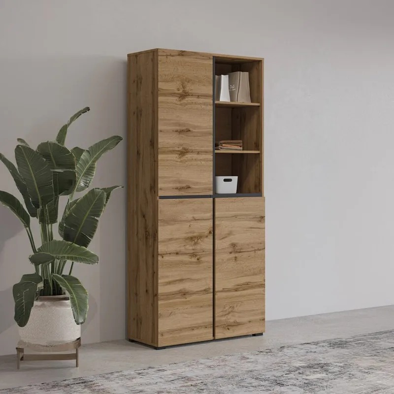 Vaatekaappi Risti 3 ovea - Wotan Tammik - Säilytys - Vaatesäilytys - Vaatekaappi