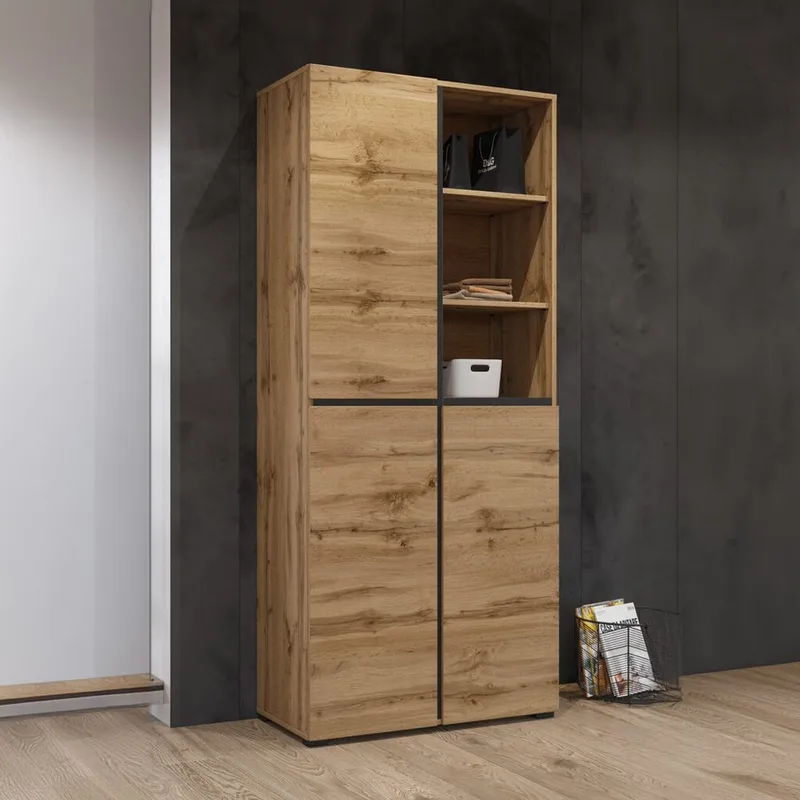 Vaatekaappi Risti 3 ovea - Wotan Tammik - Säilytys - Vaatesäilytys - Vaatekaappi