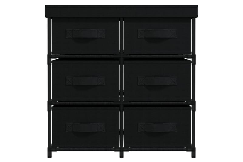 Säilytyskaappi 6 laatikolla 55x29x55 cm musta teräs - Musta - Säilytys - Vaatesäilytys - Vaatekaappi
