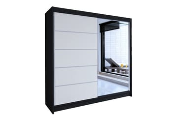 Vaatekaappi Talin 58x180 cm LED-valaistus - Musta/Valkoinen - Säilytys - Vaatesäilytys - Vaatekaappi