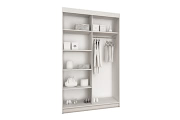 Top vaatekaappi 100 cm maalattua puuta metallirungolla - Valkoinen - Säilytys - Vaatesäilytys - Vaatekaappi