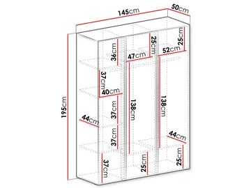 Travic Vaatekaappi 145 cm - Säilytys - Vaatesäilytys - Vaatekaappi