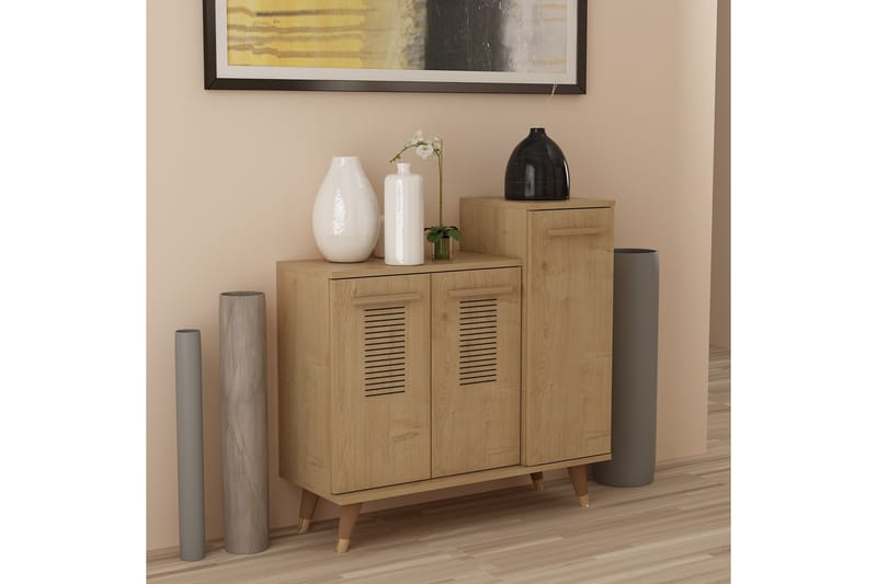 Asimo kenkähylly vaatekaappi 90x90,6 cm ruskea - Hanah Home - Säilytys - Vaatesäilytys - Vaatekaappi - Vaatekaapin hyllyjärjestelmät - Kenkäteline vaatekaappiin