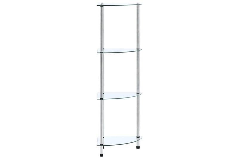 4-kerroksinen hylly läpinäkyvä 30x30x100 cm karkaistu lasi - Läpinäkyvä - Säilytys - Vaatesäilytys - Vaatekaappi - Vaatekaapin hyllyjärjestelmät - Vaatekaapin hyllytaso