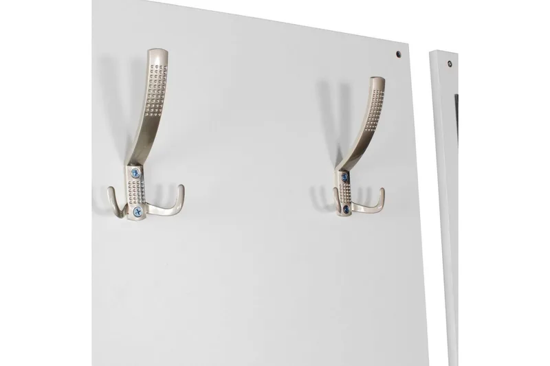 Eteinen Wohnling Seinälle kiinnitettävä naulakko peilillä, kenkähylly, lastulevy, moderni Valkoinen - Valkoinen - Huonekalut - Kalustesetit - Eteisen kalustesetit