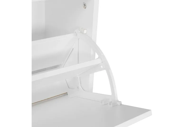 Eteinen Wohnling Seinälle kiinnitettävä naulakko peilillä, kenkähylly, lastulevy, moderni Valkoinen - Valkoinen - Huonekalut - Kalustesetit - Eteisen kalustesetit