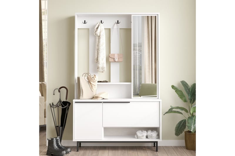 Aulakalusto Liyakat - Valkoinen - Säilytys - Vaatesäilytys - Vaatekaappi - Vaatekaapin hyllyjärjestelmät - Koriteline runko